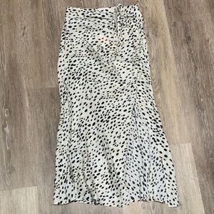 Cider Black and White Spotted Maxi Skirt